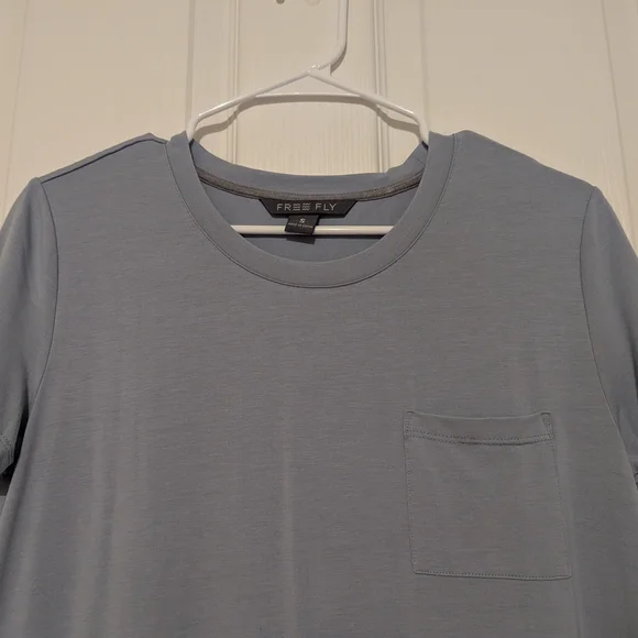 Free Fly Dress Women's Size Small Bamboo Flex Pocket Cays Blue Stretch Summer - Picture 2 of 11